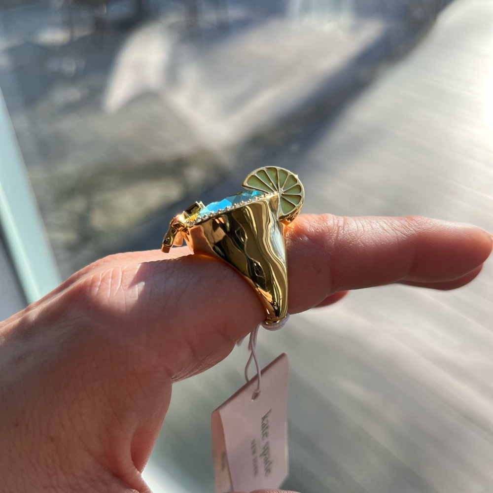 ♠️KATE SPADE OUT OF OFFICE POOLSIDE COCKTAIL RING 7 - Picture 4 of 4